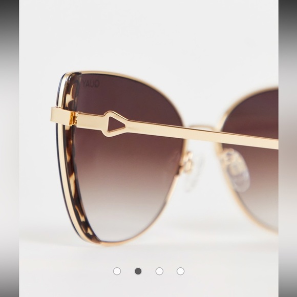 Quay Australia Glow Up Cat-Eye Sunglasses Gold Tortoiseshell NWT main image 11